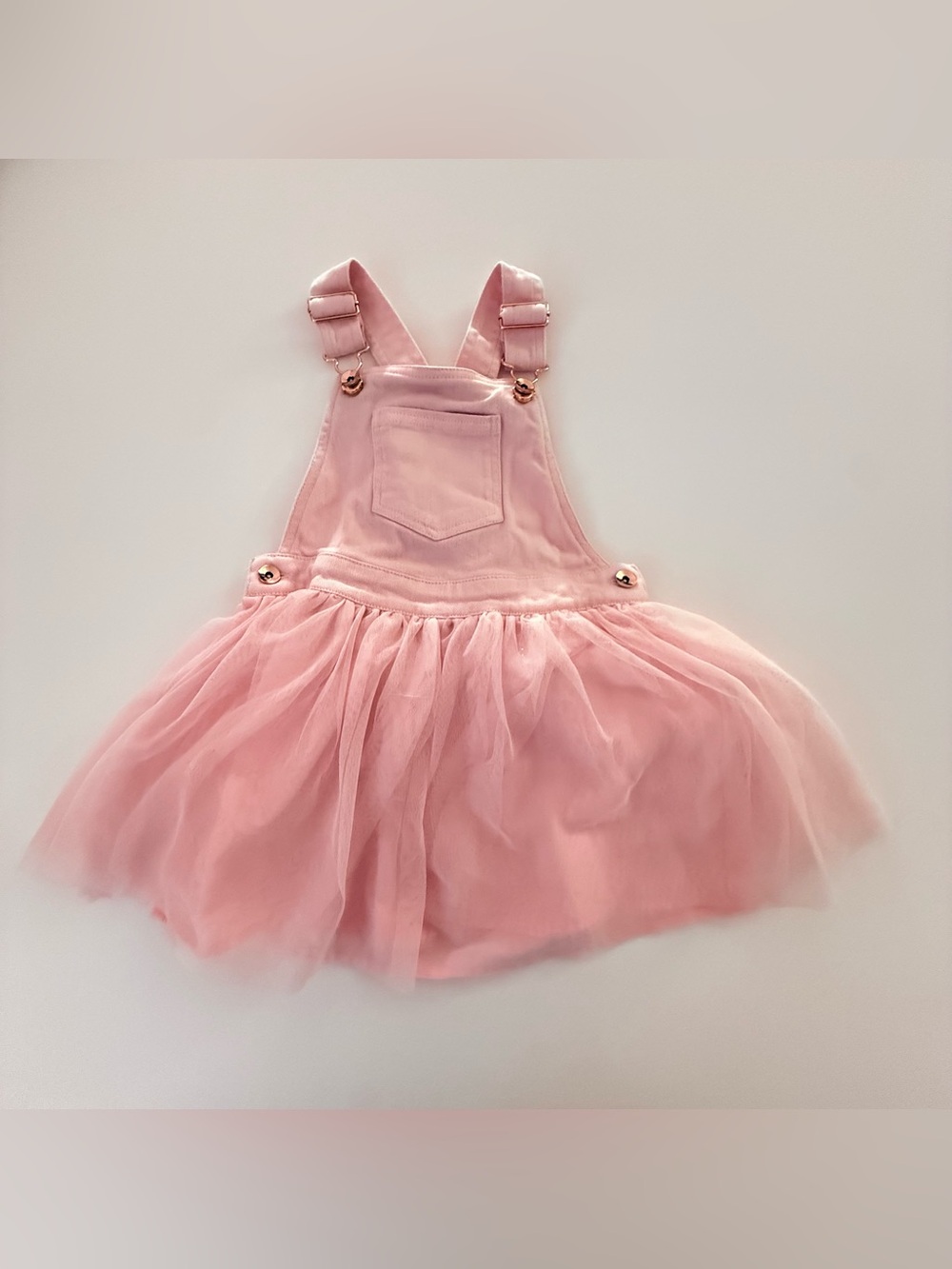 Max Studio Girls Size 4 Pink Tulle Overall Tutu Dress